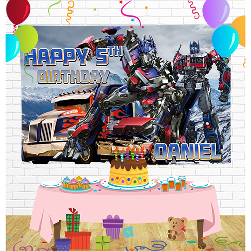 Transformers Birthday Backdrop for Party Supplies Decorations