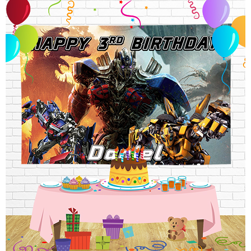 Transformers Birthday Backdrop for Party Supplies Decorations