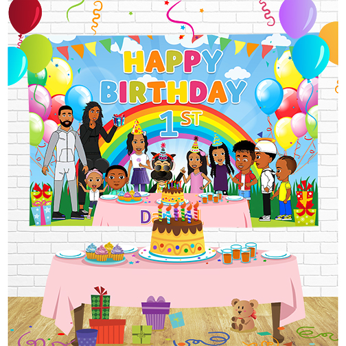 Jools TV Birthday Backdrop for Party Supplies Decorations