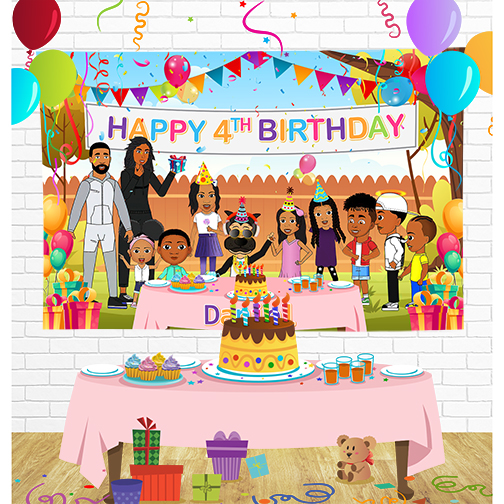 Jools TV Birthday Backdrop for Party Supplies Decorations