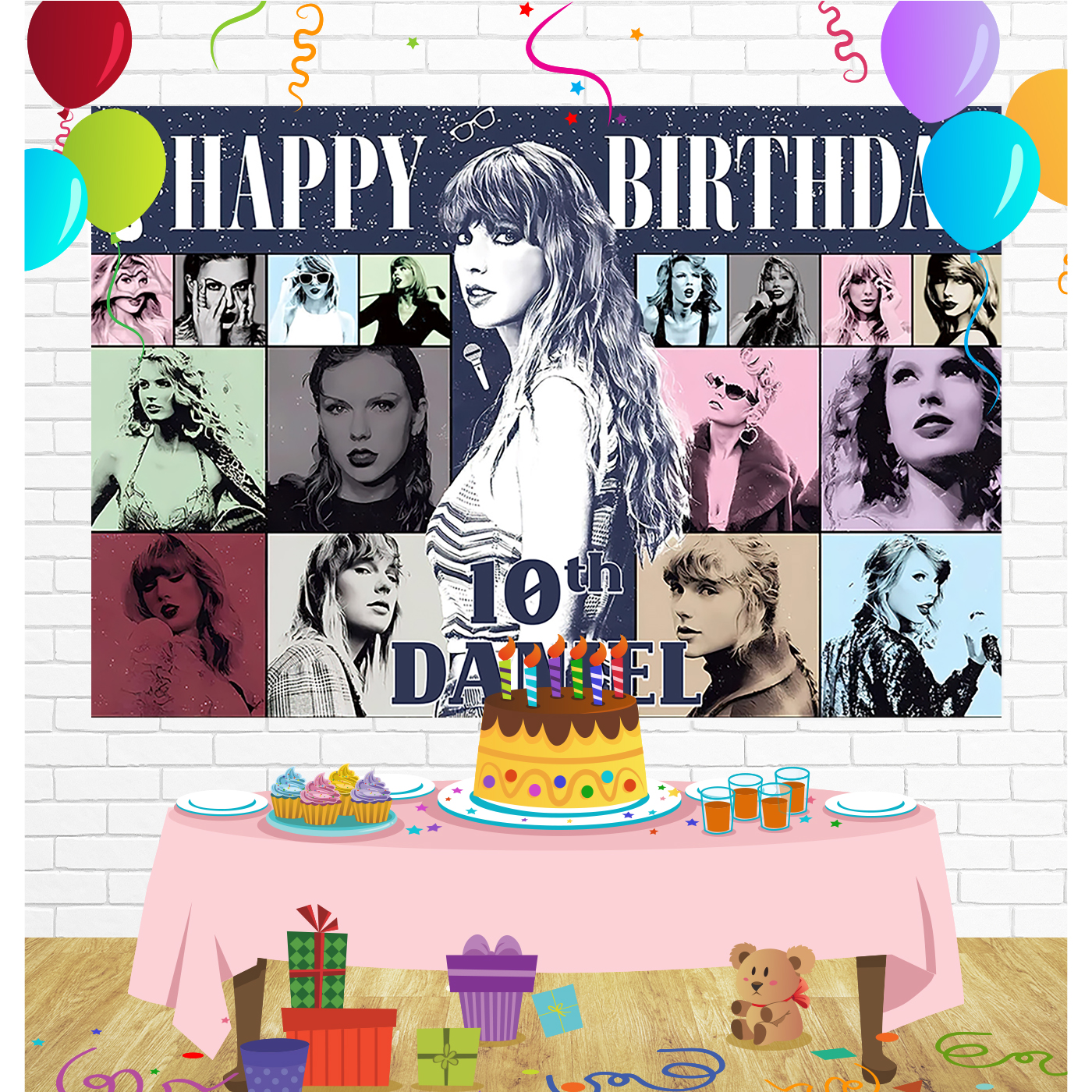 Taylor Swift  Birthday Backdrop for Party Supplies Decorations