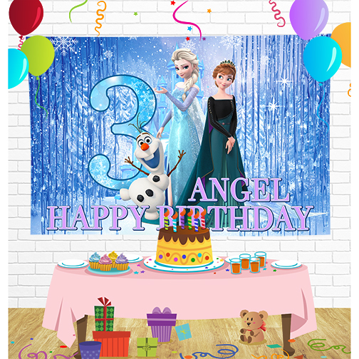 Frozen Birthday Backdrop for Party Supplies Decorations