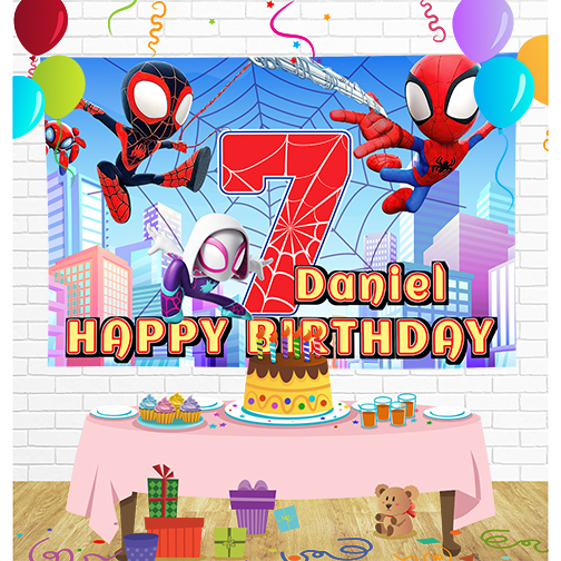 Spidey and His Amazing Friends Backdrop for Party Supplies Decorations