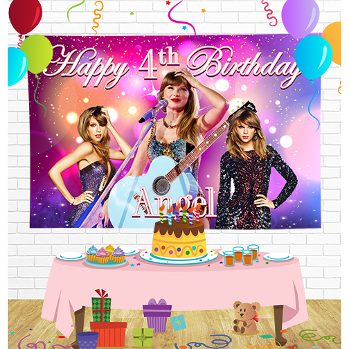 Taylor Swift  Birthday Backdrop for Party Supplies Decorations