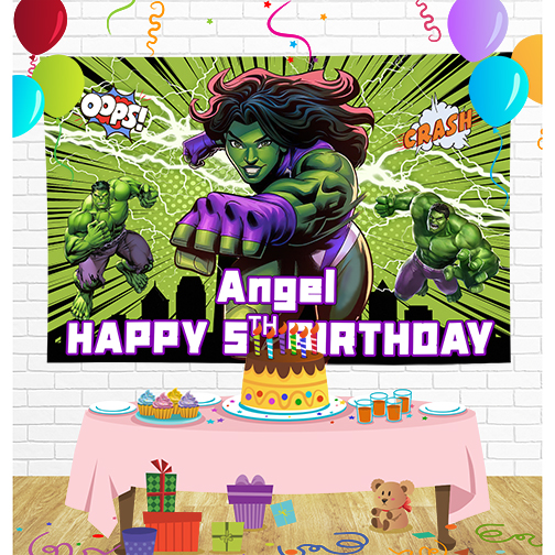 Hulk Birthday Backdrop for Party Supplies Decorations