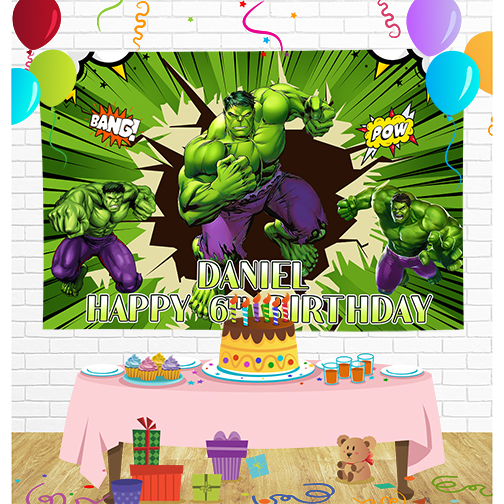 Hulk Birthday Backdrop for Party Supplies Decorations