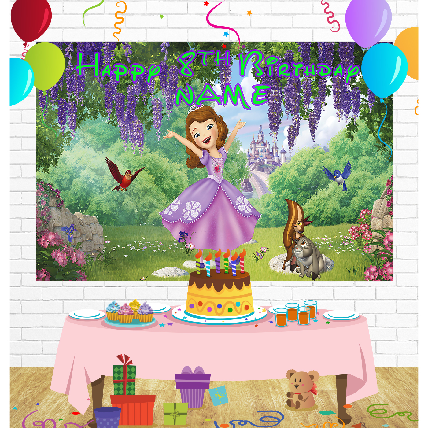 Sofia The First Birthday Backdrop for Party Supplies De