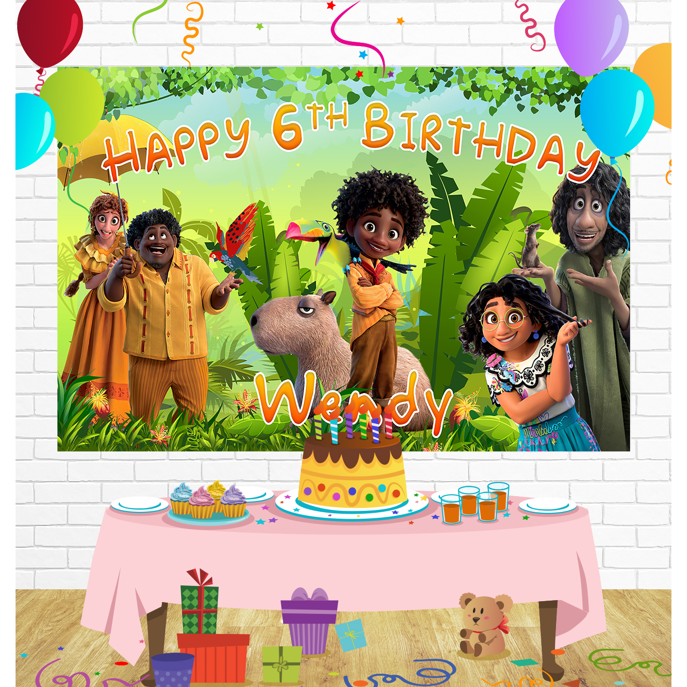 Encanto Birthday Backdrop for Party Supplies Decorations