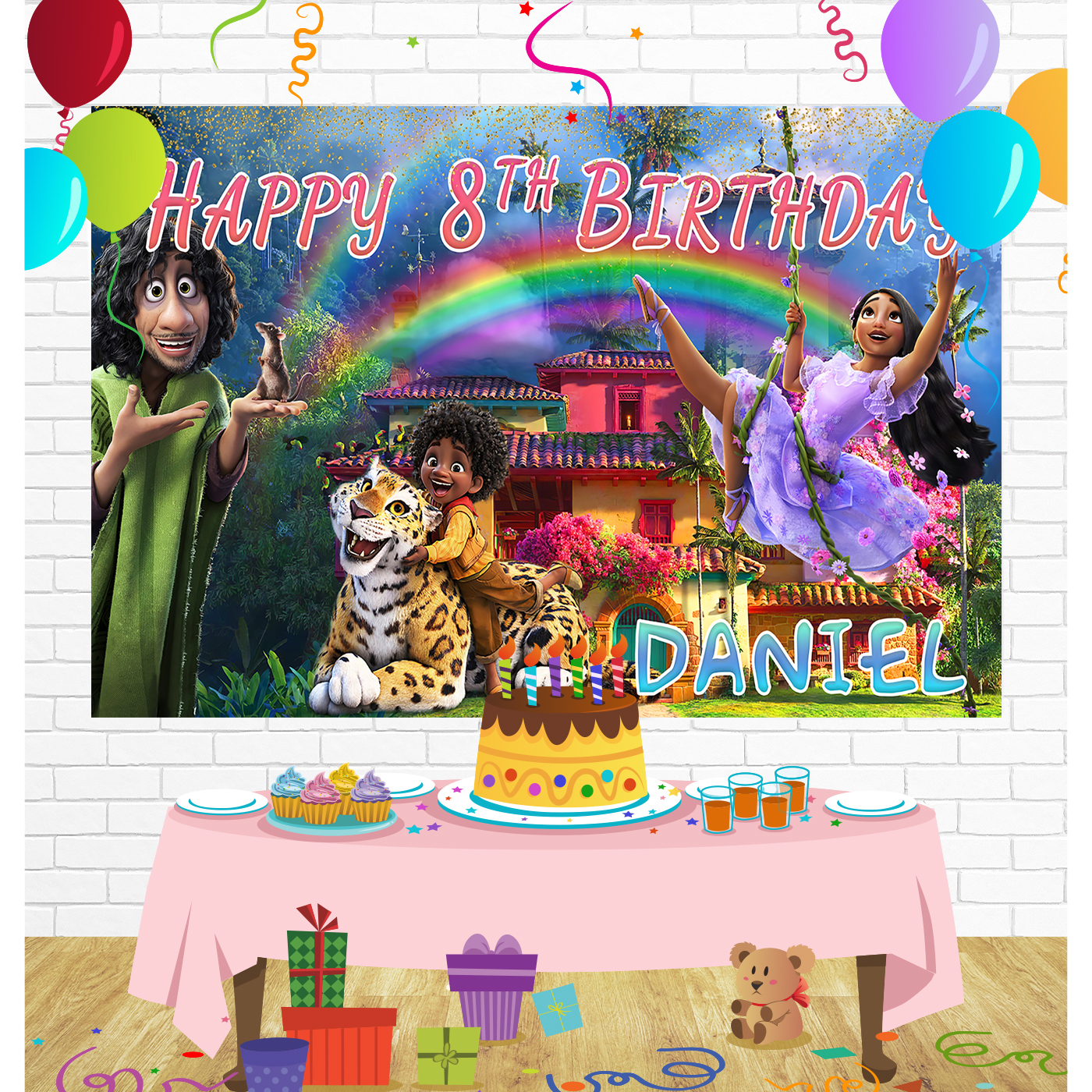 Encanto Birthday Backdrop for Party Supplies Decorations