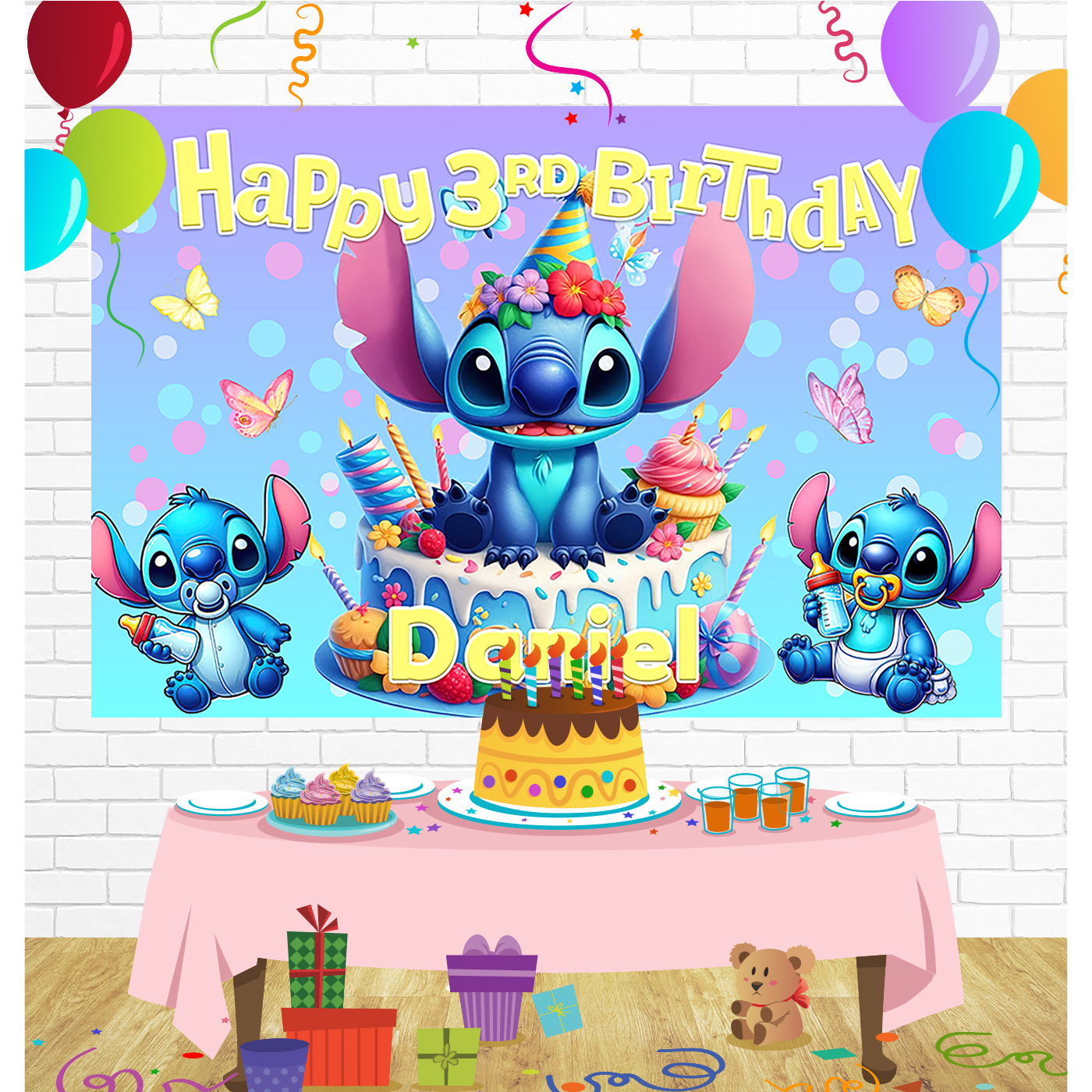 Lilo Stitch Birthday Backdrop for Party Supplies Decorations