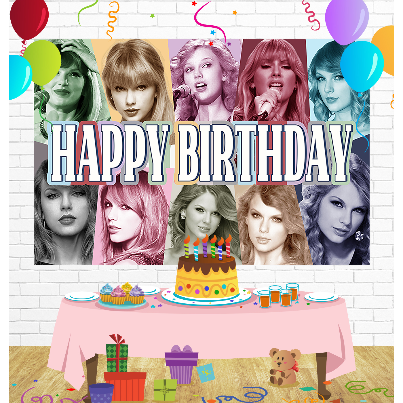 Taylor Swift Birthday Backdrop for Party Supplies Decorations