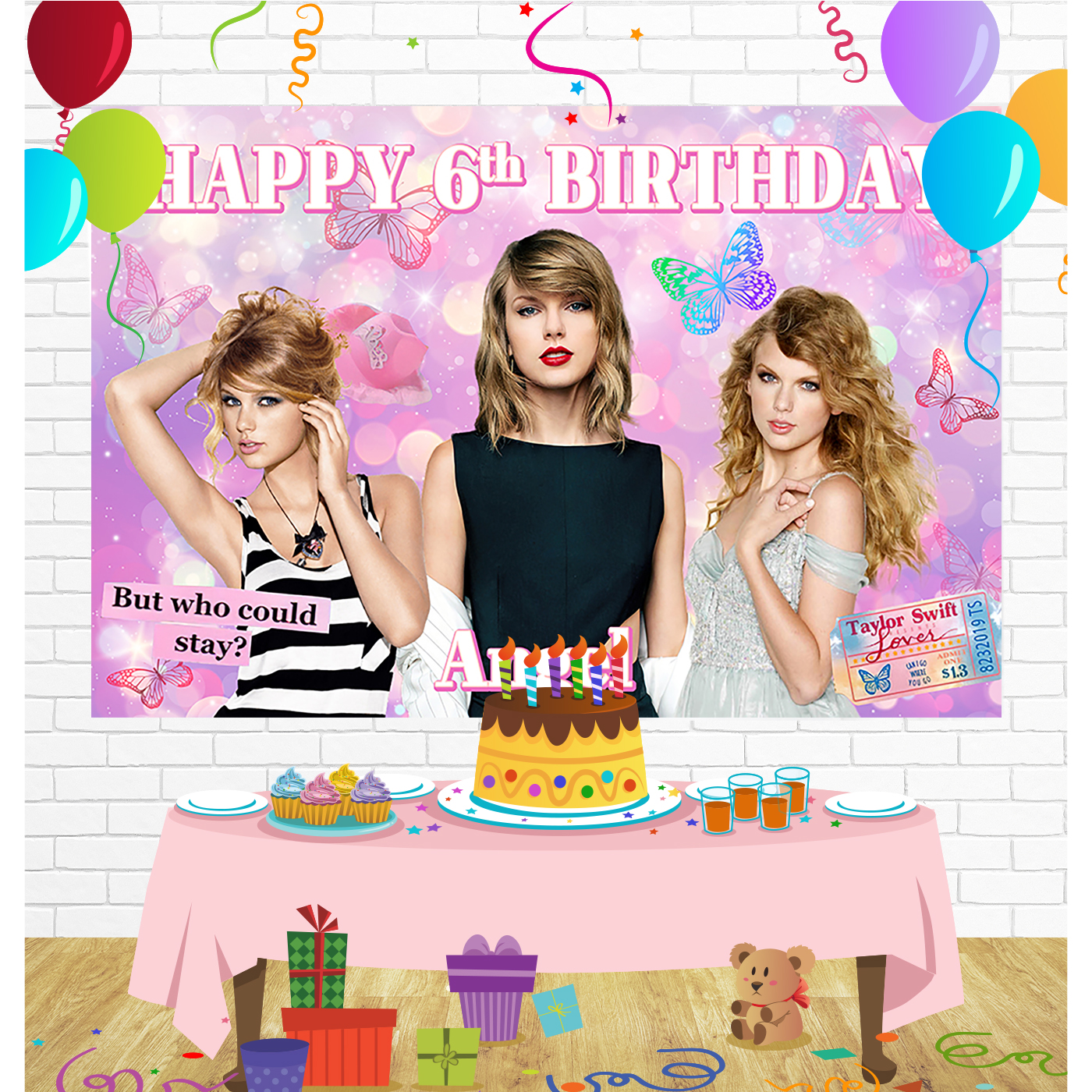 Taylor Swift  Birthday Backdrop for Party Supplies Decorations