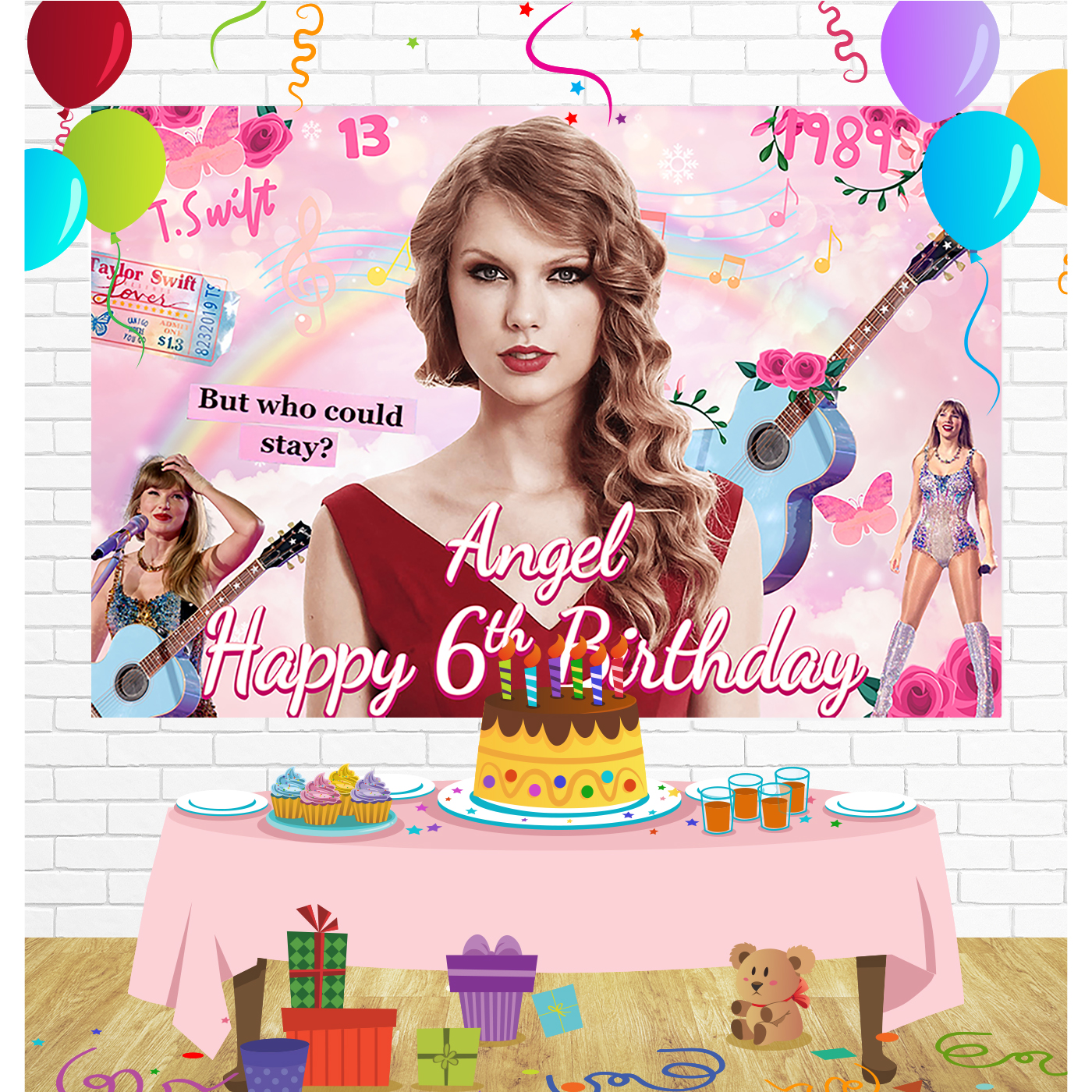 Taylor Swift Birthday Backdrop for Party Supplies Decorations