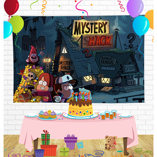 Gravity Falls Birthday Backdrop for Party Supplies Decorations