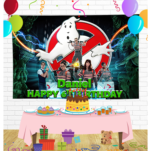 Ghosterbusters Birthday Backdrop for Party Supplies Decorations