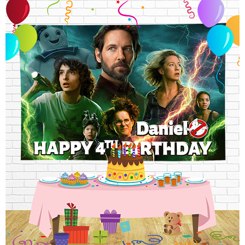 Ghosterbusters Birthday Backdrop for Party Supplies Decorations