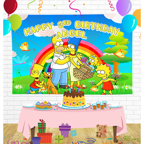 The Simpsons Birthday Backdrop for Party Supplies Decorations