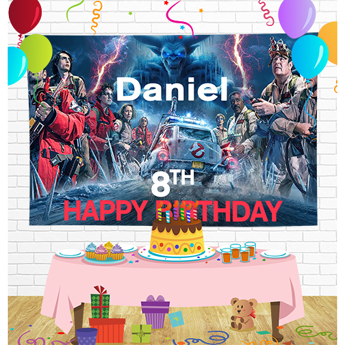 Ghosterbusters Birthday Backdrop for Party Supplies Decorations