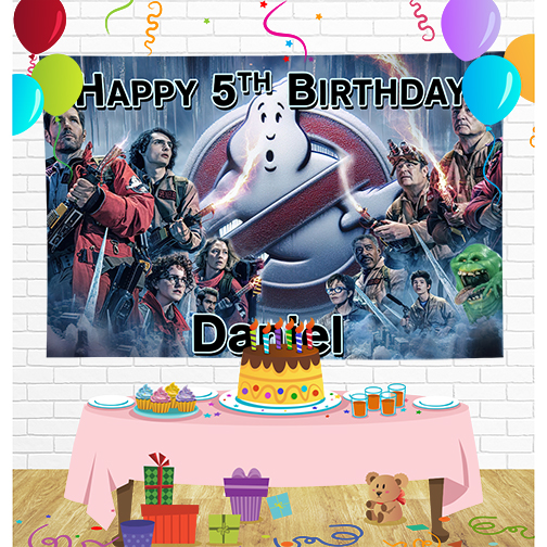 Ghosterbusters Birthday Backdrop for Party Supplies Decorations