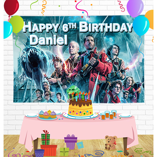 Ghosterbusters Birthday Backdrop for Party Supplies Decorations