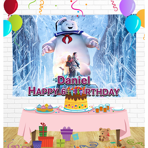 Ghosterbusters Birthday Backdrop for Party Supplies Decorations