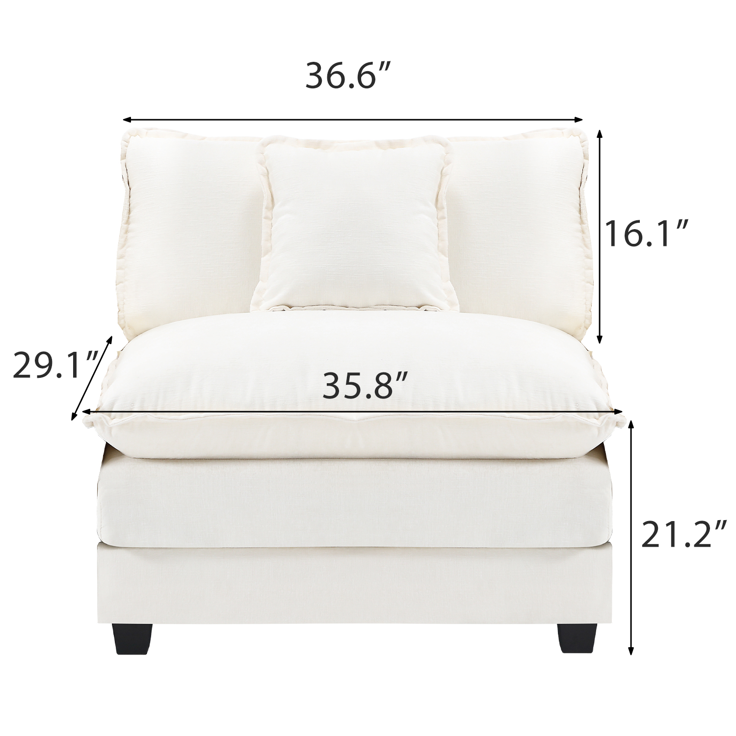 Cloudy 149.2'' Luxury Thickened Cushion Sectional Sofa