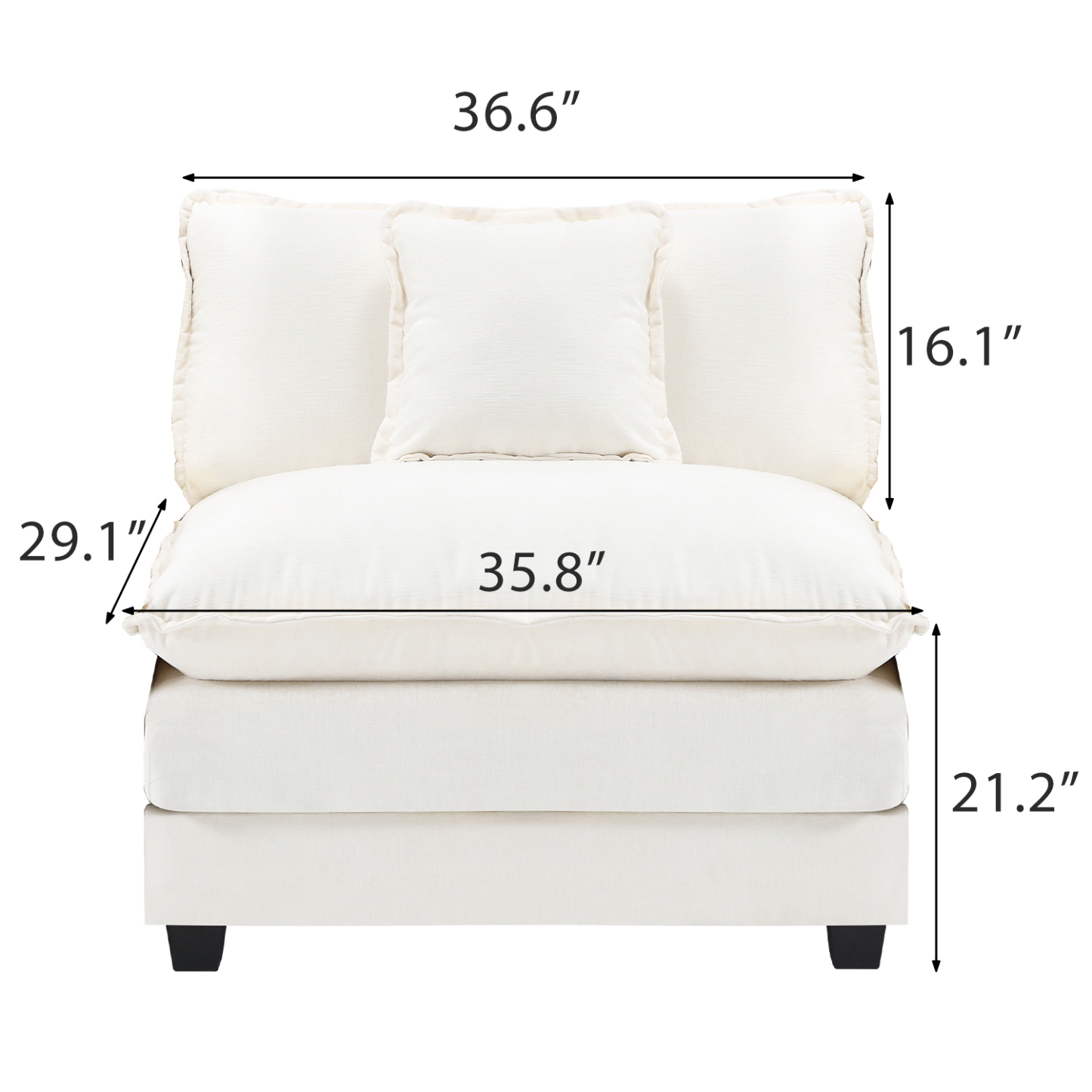 Cloudy 149.2'' Luxury Thickened Cushion Sectional Sofa