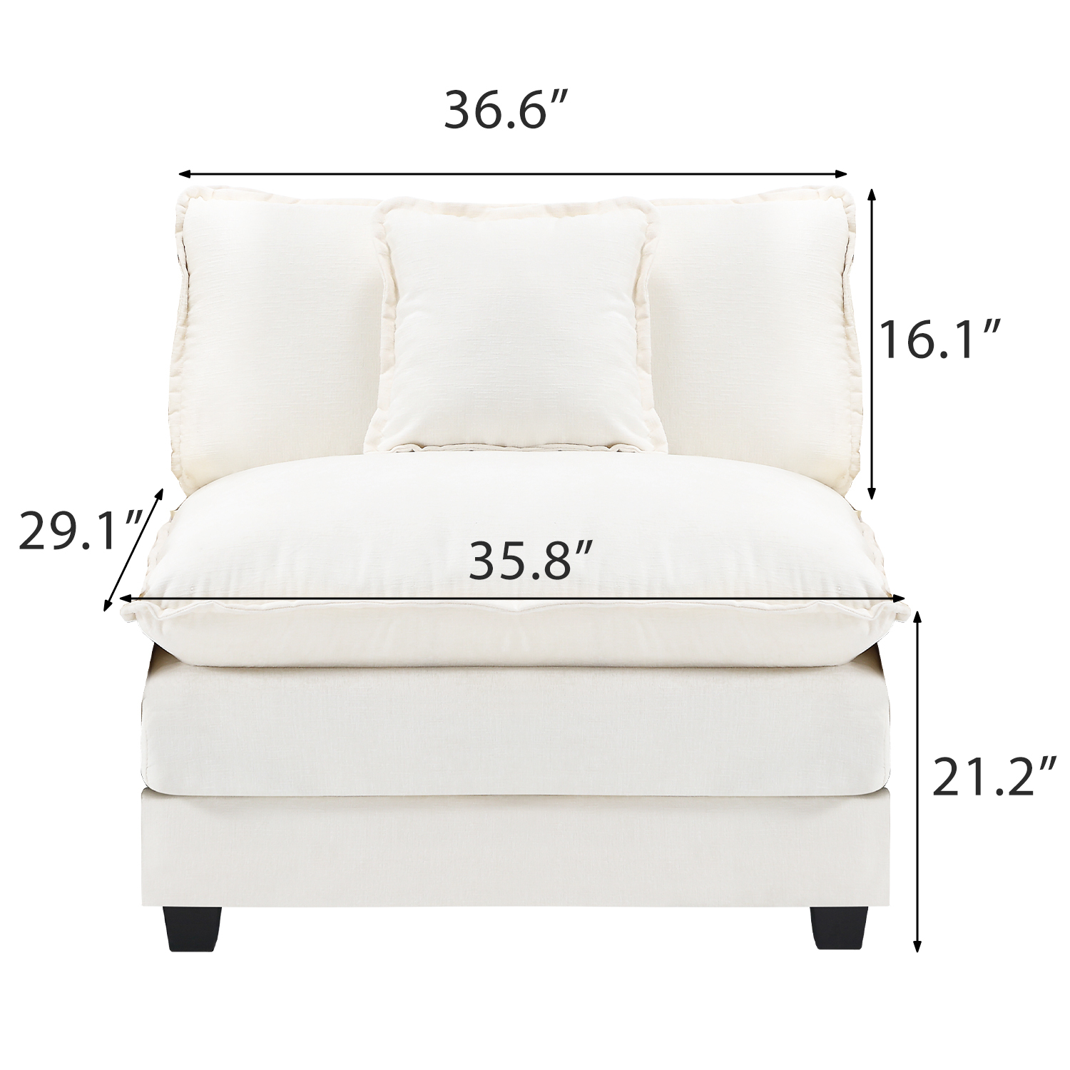 Cloudy 149.2'' Luxury Thickened Cushion Sectional Sofa