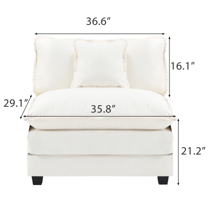 Cloudy 149.2'' Luxury Thickened Cushion Sectional Sofa