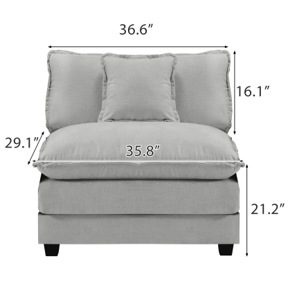 Cloudy 149.2'' Luxury Thickened Cushion Sectional Sofa
