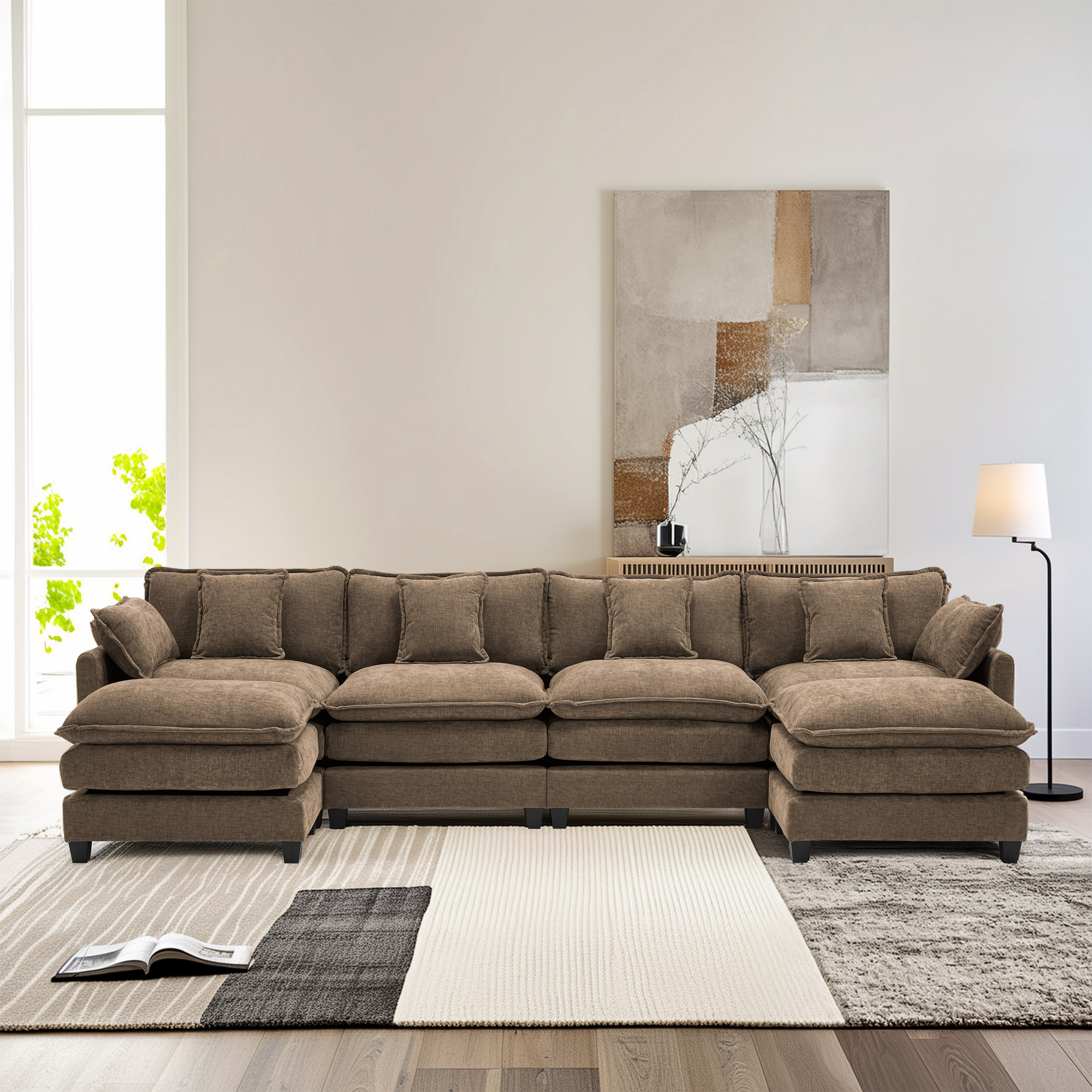 Cloudy 149.2'' Luxury Thickened Cushion Sectional Sofa