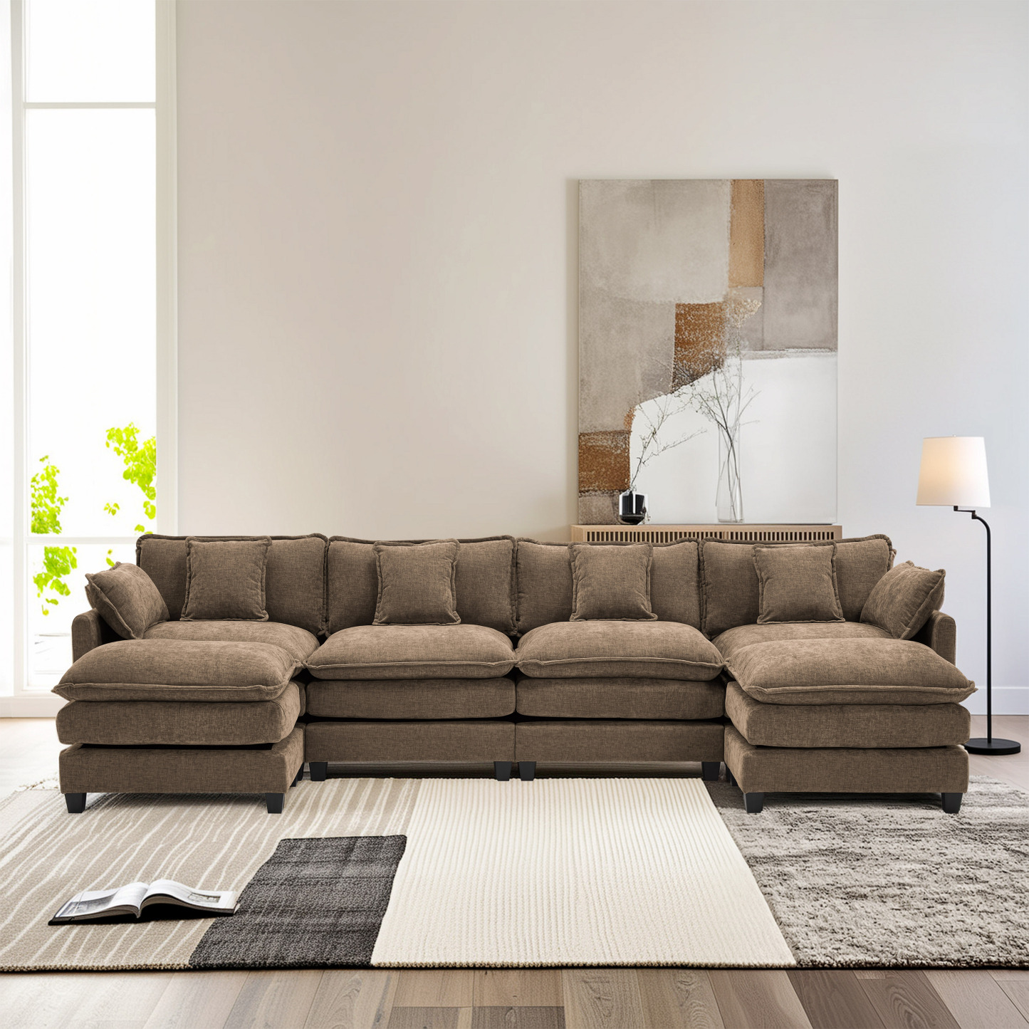 Cloudy 149.2'' Luxury Thickened Cushion Sectional Sofa