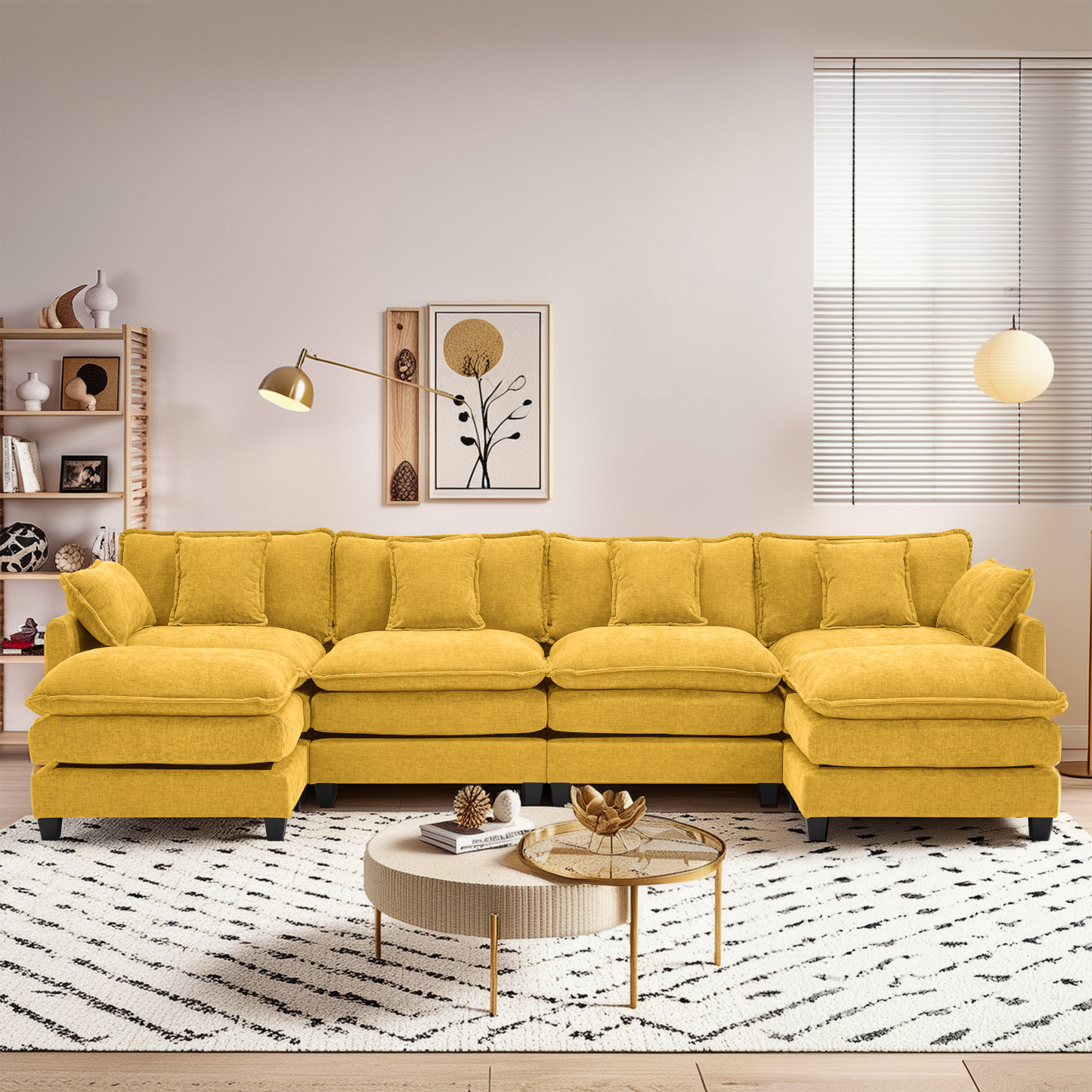 Cloudy 149.2'' Luxury Thickened Cushion Sectional Sofa