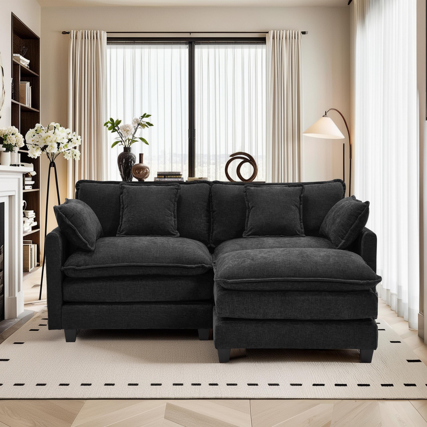 Cloudy 149.2'' Luxury Thickened Cushion Sectional Sofa