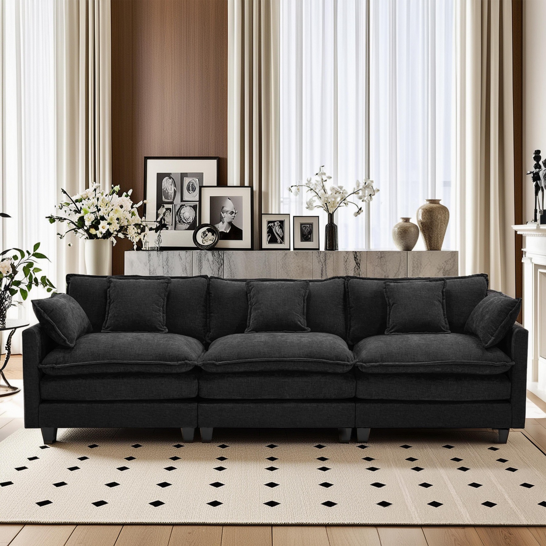Cloudy 149.2'' Luxury Thickened Cushion Sectional Sofa