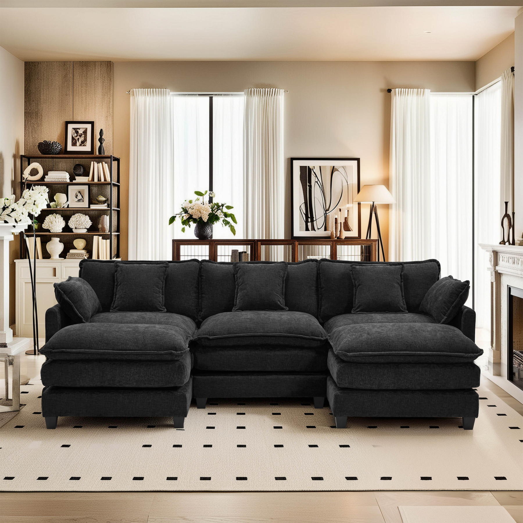 Cloudy 149.2'' Luxury Thickened Cushion Sectional Sofa