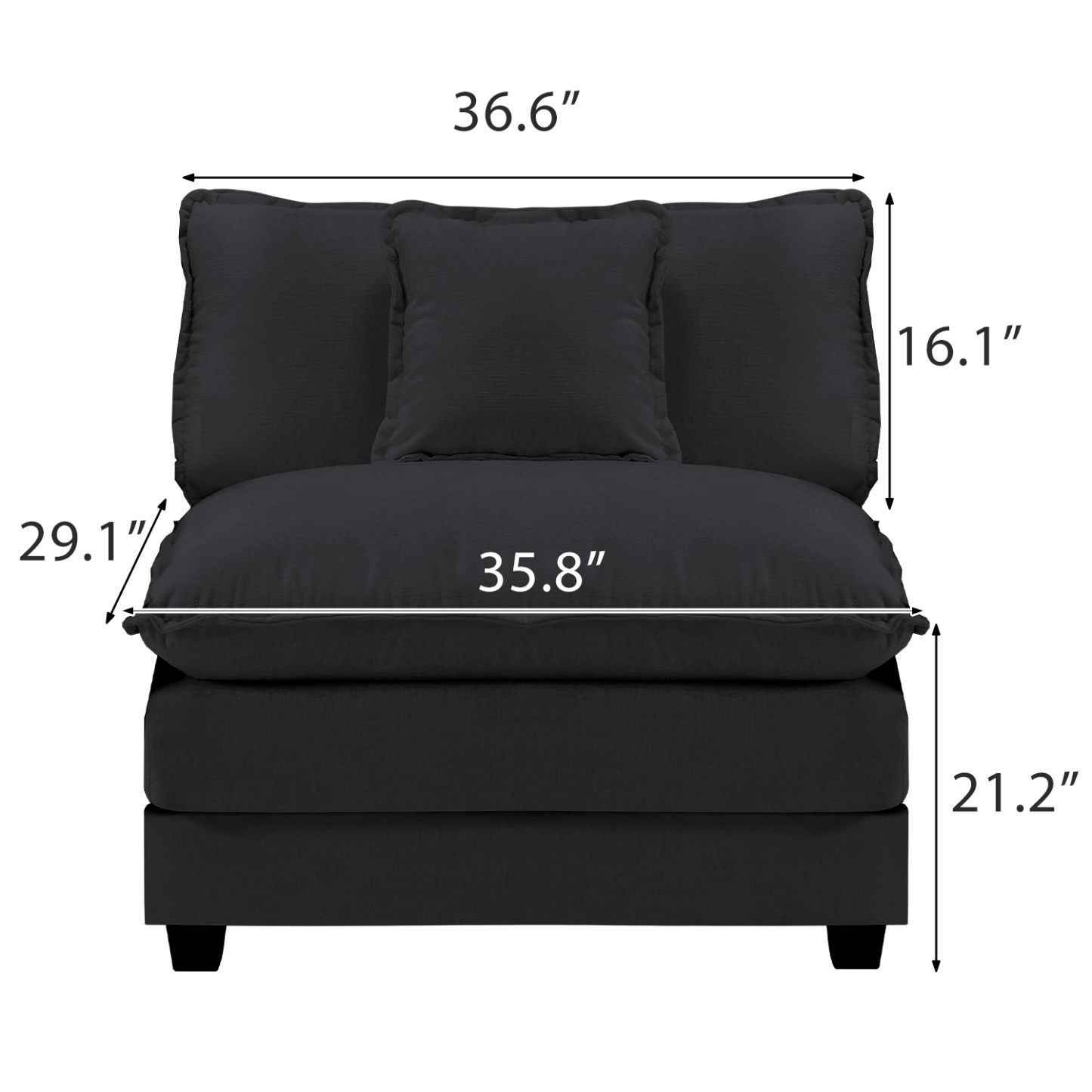 Cloudy 149.2'' Luxury Thickened Cushion Sectional Sofa