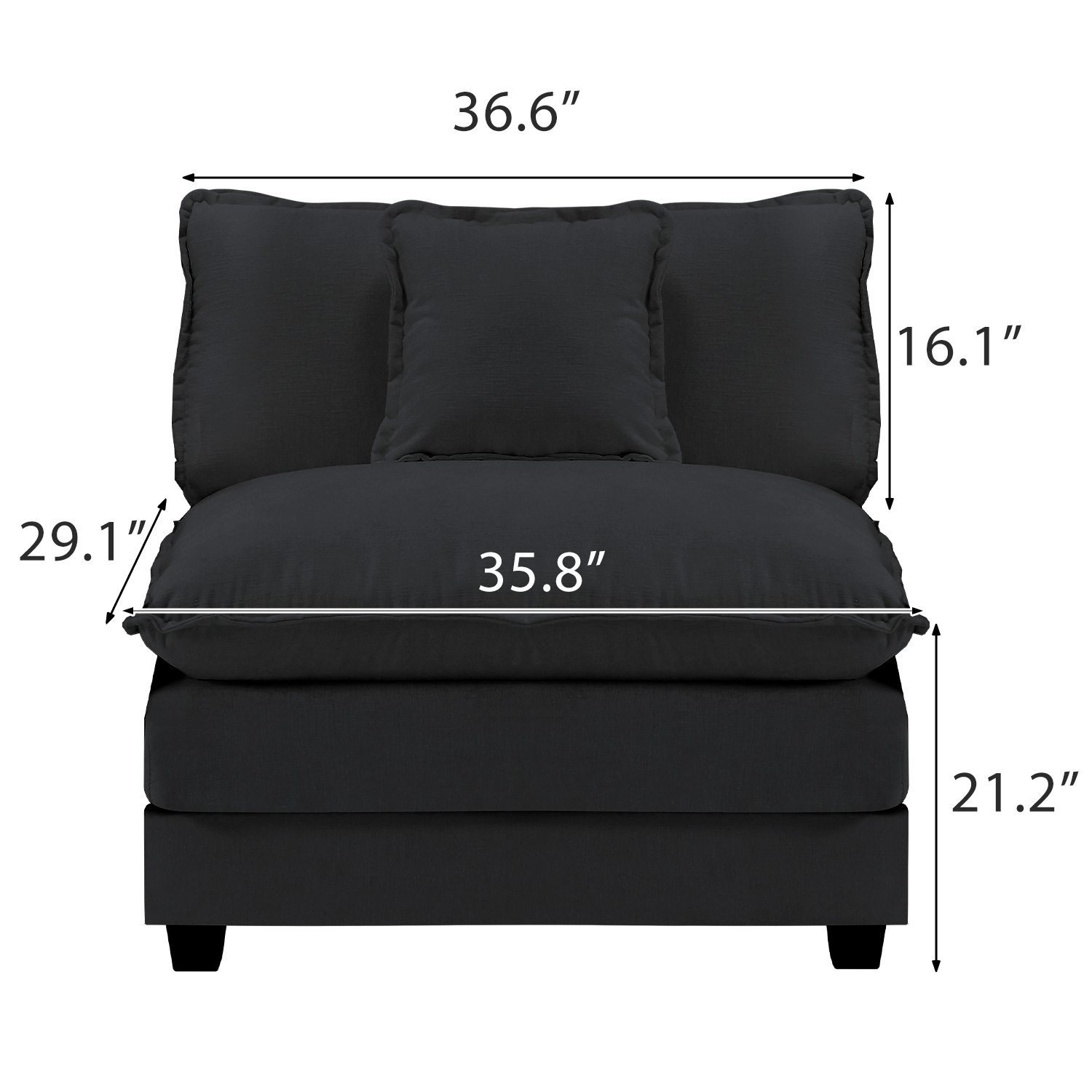 Cloudy 149.2'' Luxury Thickened Cushion Sectional Sofa