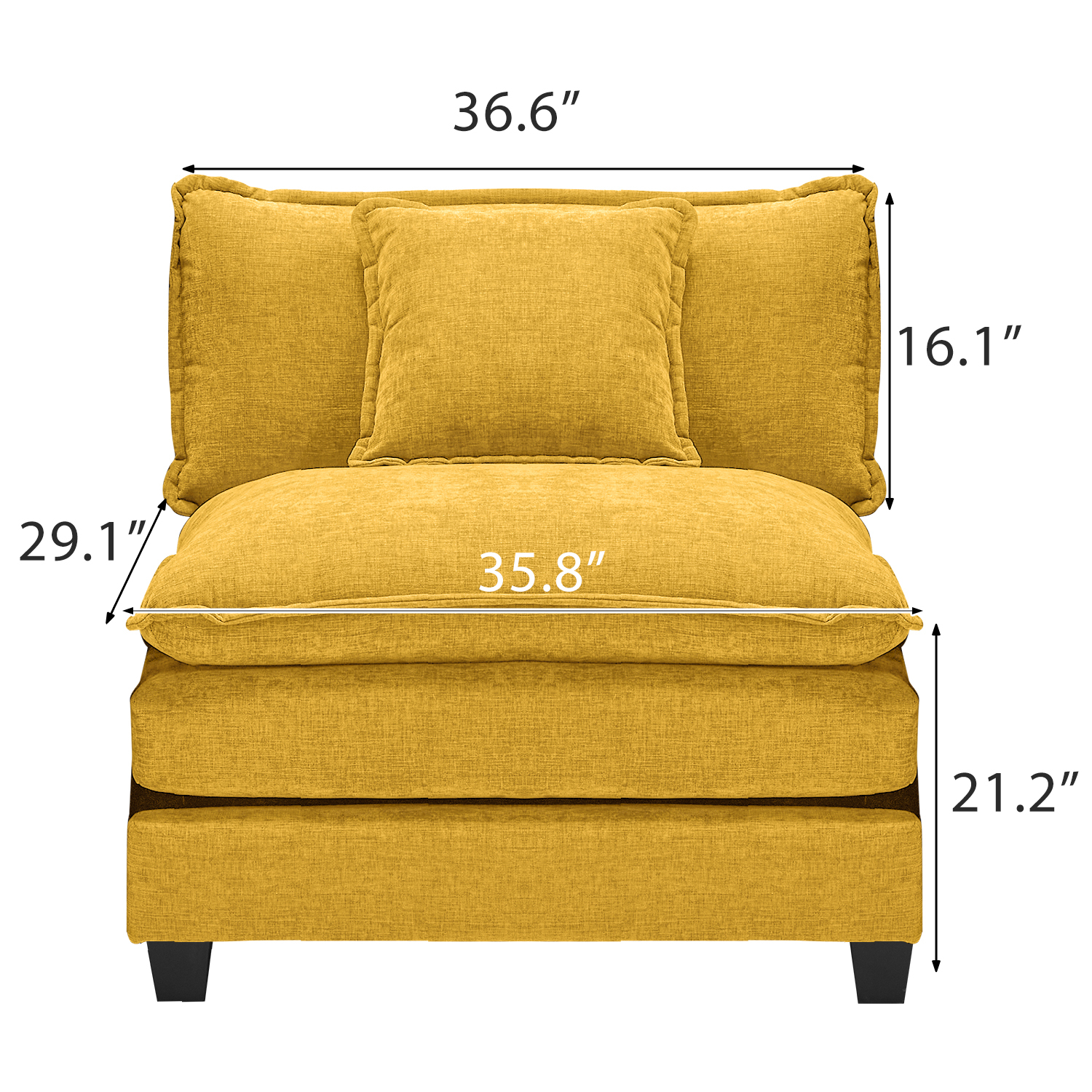 Cloudy 149.2'' Luxury Thickened Cushion Sectional Sofa