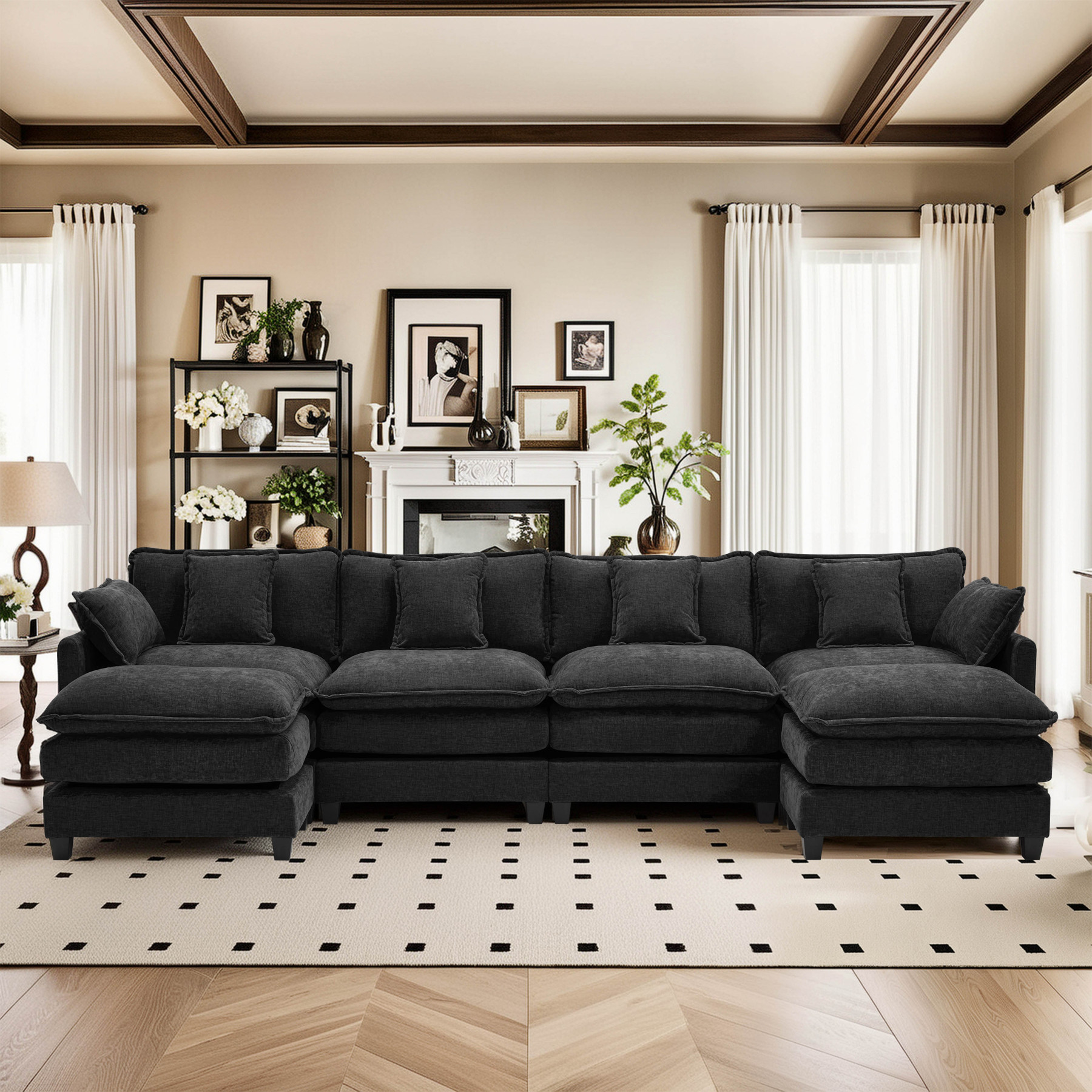 Cloudy 149.2'' Luxury Thickened Cushion Sectional Sofa