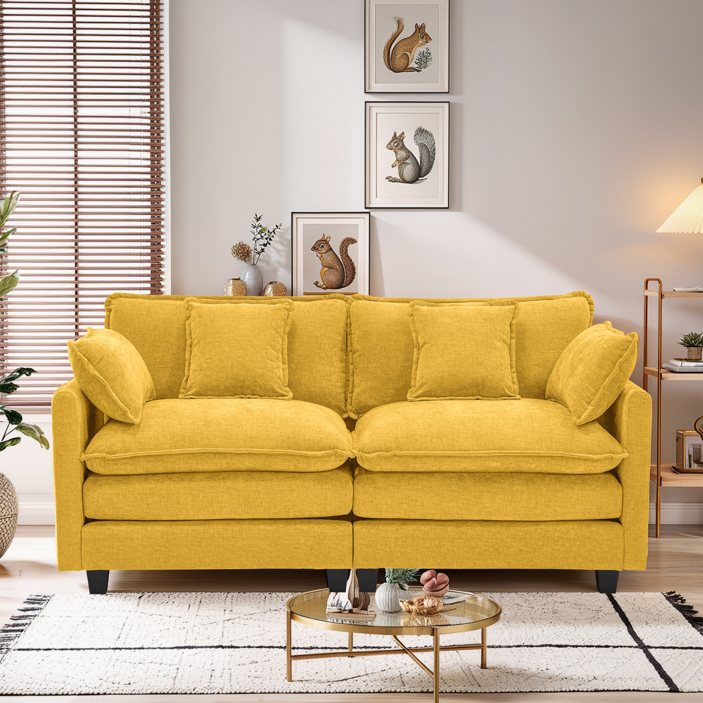 Cloudy 149.2'' Luxury Thickened Cushion Sectional Sofa