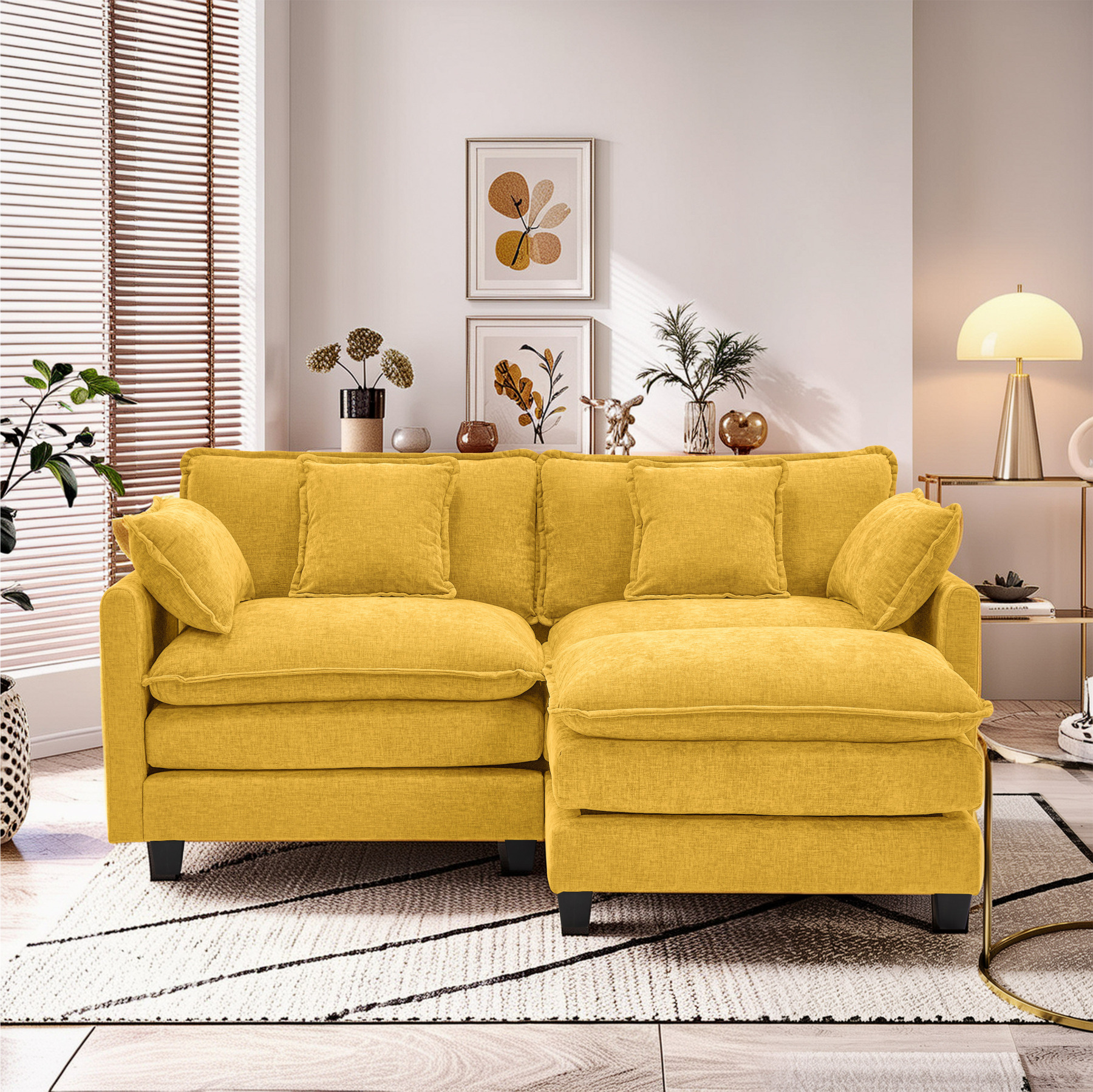 Cloudy 149.2'' Luxury Thickened Cushion Sectional Sofa