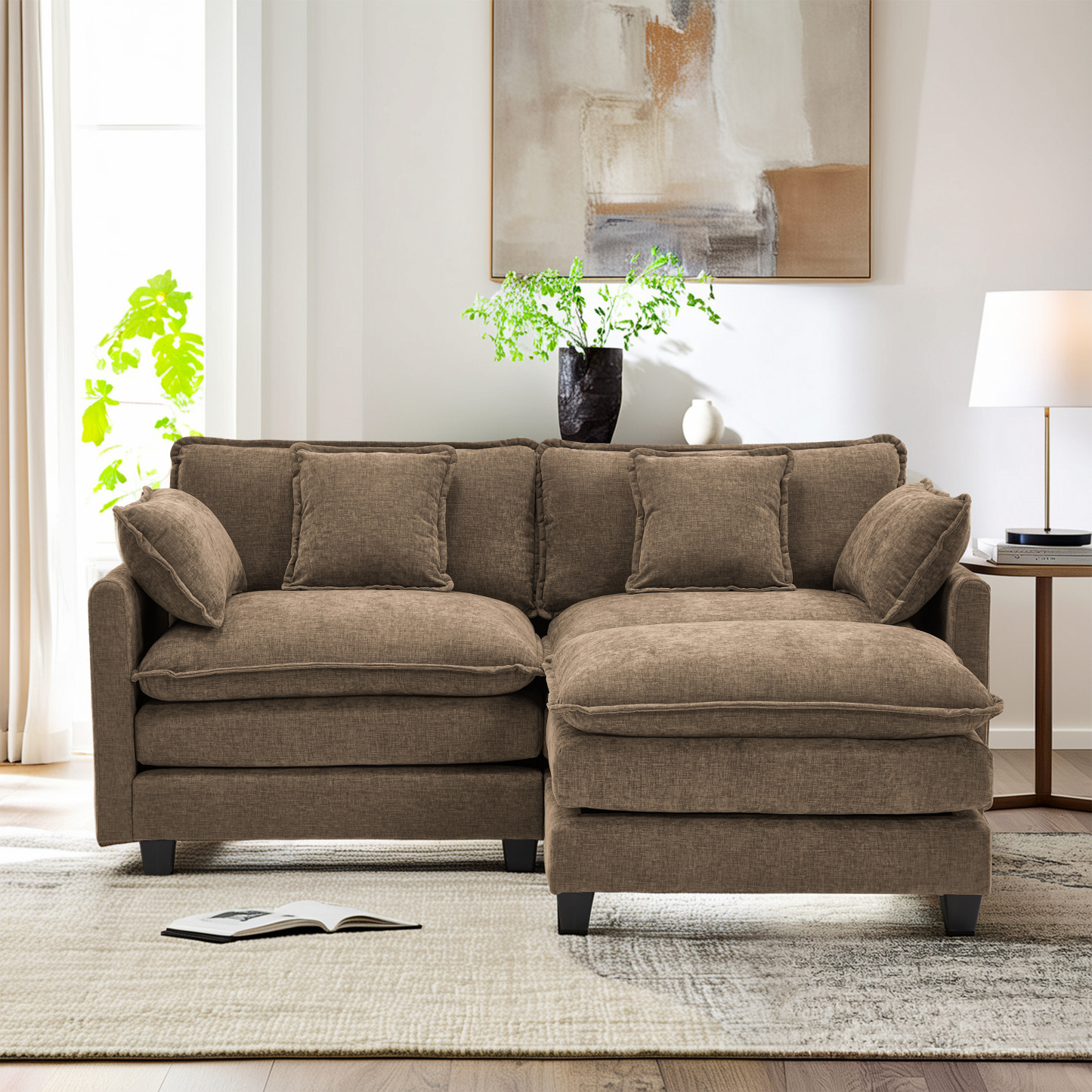 Cloudy 149.2'' Luxury Thickened Cushion Sectional Sofa
