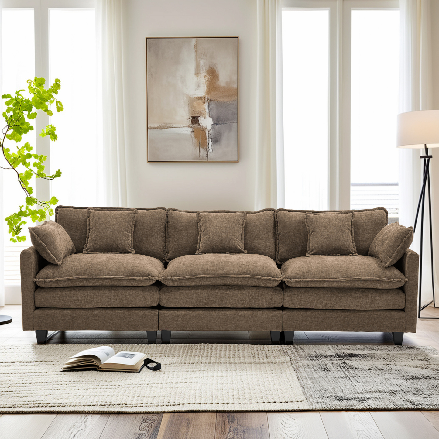 Cloudy 149.2'' Luxury Thickened Cushion Sectional Sofa