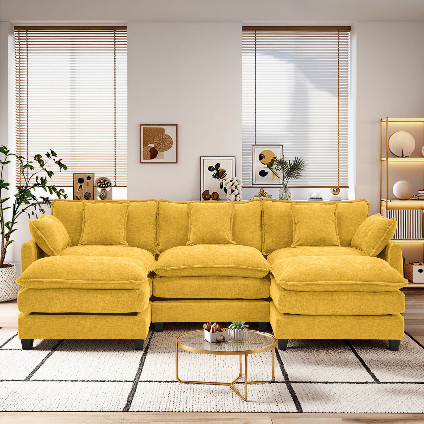 Cloudy 149.2'' Luxury Thickened Cushion Sectional Sofa