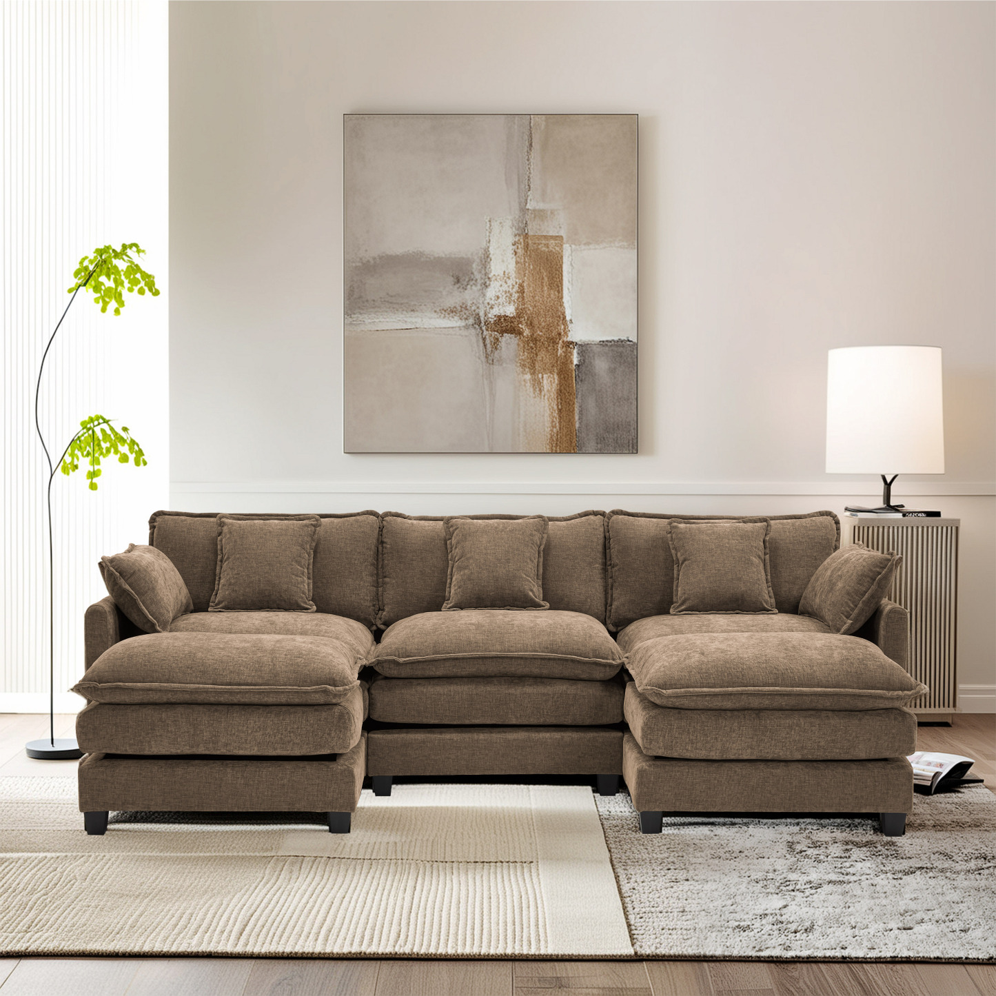 Cloudy 149.2'' Luxury Thickened Cushion Sectional Sofa