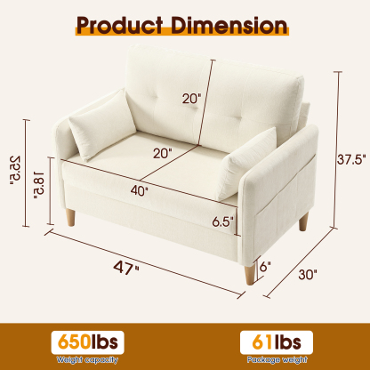 Petite 47'' Exquisite Loveseat