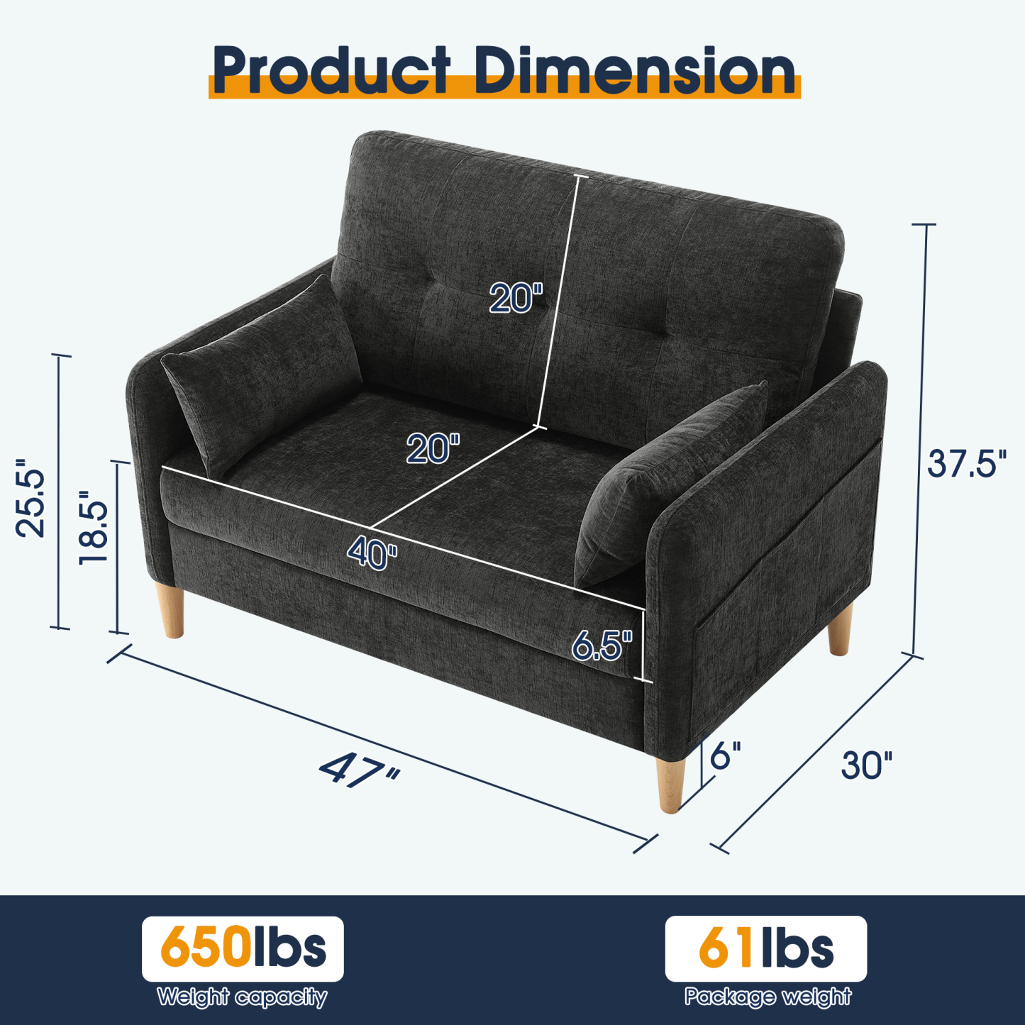 Petite 47'' Exquisite Loveseat