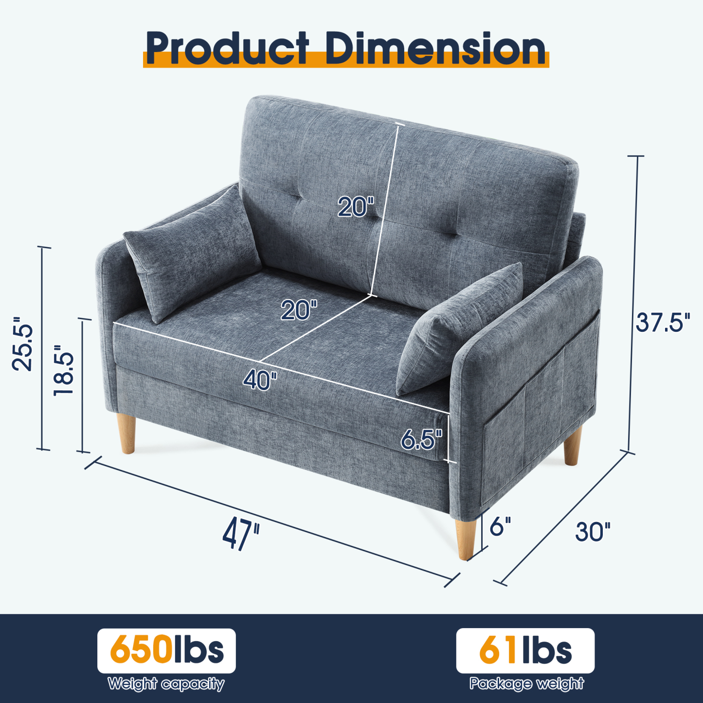 Petite 47'' Exquisite Loveseat