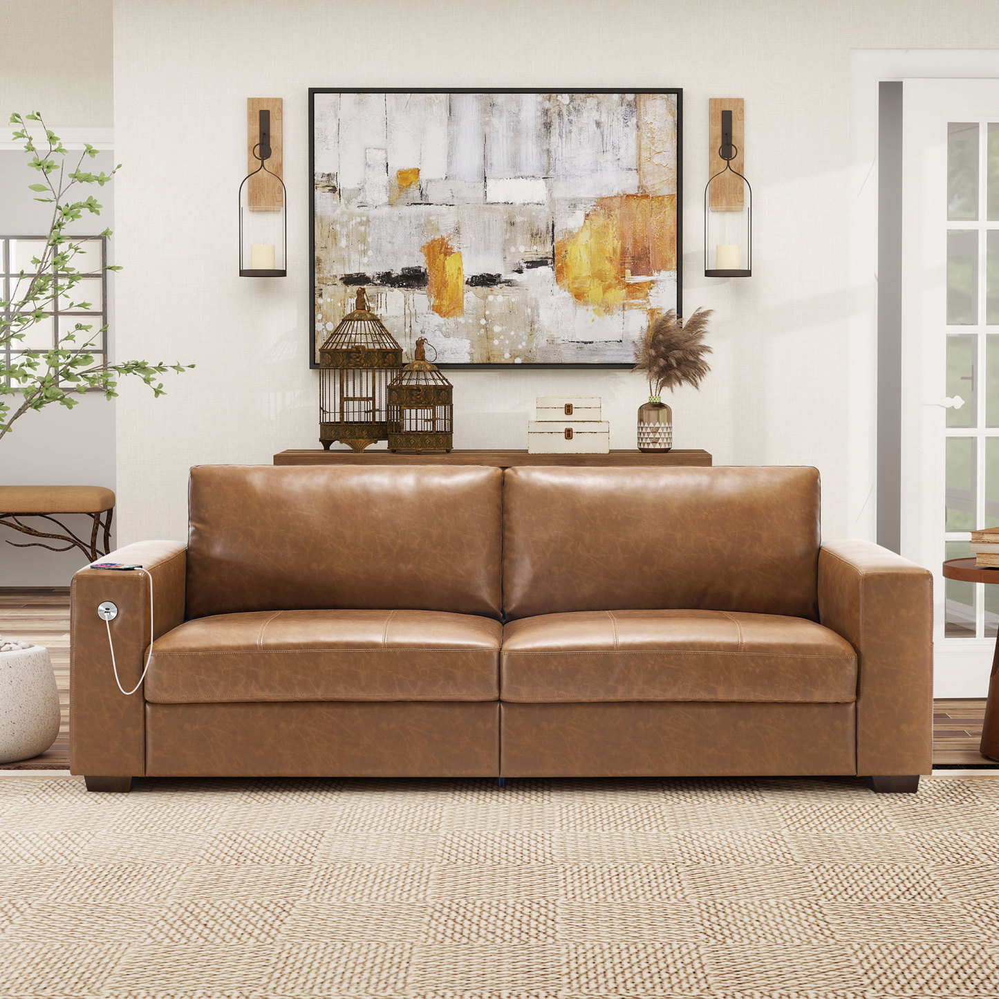 Classic 70" & 89" Modern Sofa with USB Charging
